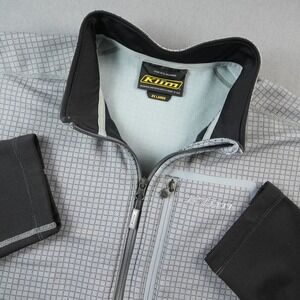 Klim Throttle Out Jacket Mens 2XL Grey Black Grid Fleece Full Zip Mid Layer